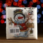 Салфетки новогодние бумажные «Снеговичок», 24×24 см, 100 шт. - Фото 5