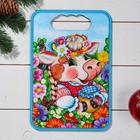 Доска разделочная "Корова Буренка", дерево, 18х27 см - Фото 1