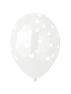 Воздушные шары латексные 14" «Сердца белые», 25 шт., шелкография - Фото 1