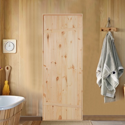 Дверной блок для бани и сауны, 180×70 см, деревянная