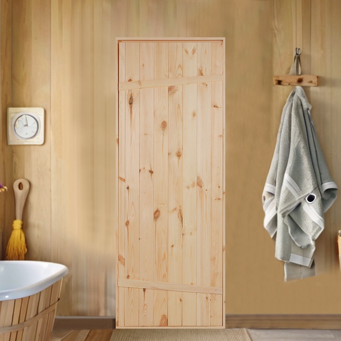 Дверной блок для бани и сауны, 180×70 см, деревянная - Фото 1