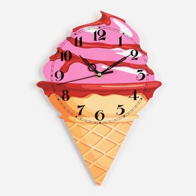 Часы настенные, серия: детские, 'Мороженое-рожок', дискретный ход, 32 х 23 см