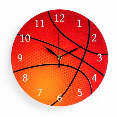 Часы настенные "Баскетбольный мяч", дискретный ход, d-23.5 см