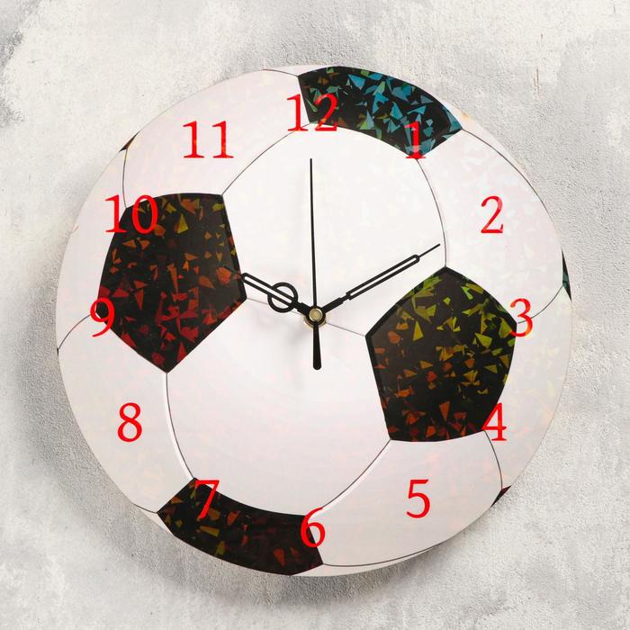 Часы настенные "Футбольный мяч", дискретный ход, d-23.5 см - Фото 1