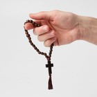 Чётки деревянные «Православные» с крестиком, кисть, 33 бусины, цвет коричневый - Фото 3