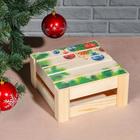 Подарочная коробка реечная "Ёлочные игрушки", 20х20х9 см, с крышкой, печать - Фото 1