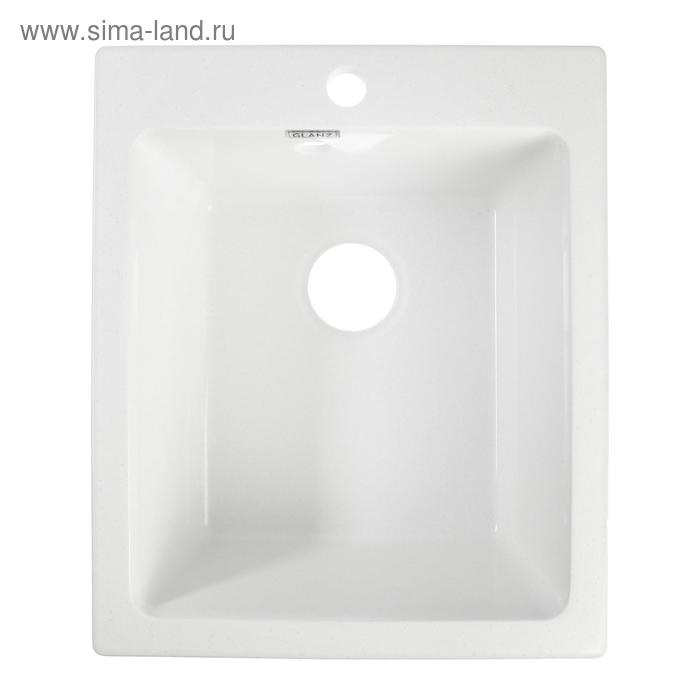 

Мойка кухонная из камня Glanz Линди L8G31, 500х425х195 мм, глянцевая, белая