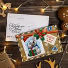 Почтовая карточка "Подарок от Деда Мороза" 10 х 15см - фото 9055074