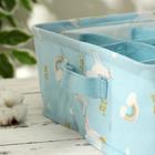 Органайзер для хранения с ручками «Единорожки», 9 ячеек, 28×28×12 см, цвет голубой 5060168