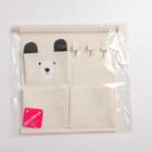 Органайзер подвесной с карманами Доляна «Мишка», 3 отделения, 30×34 см, цвет белый - фото 10076239