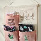 Органайзер подвесной с карманами Доляна «Кактус», 3 отделения, 30×34 см, цвет розовый - фото 24495978