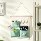 Органайзер подвесной с карманами Доляна «Мяу», 3 отделения, 30×34 см, бирюзовый - Фото 2