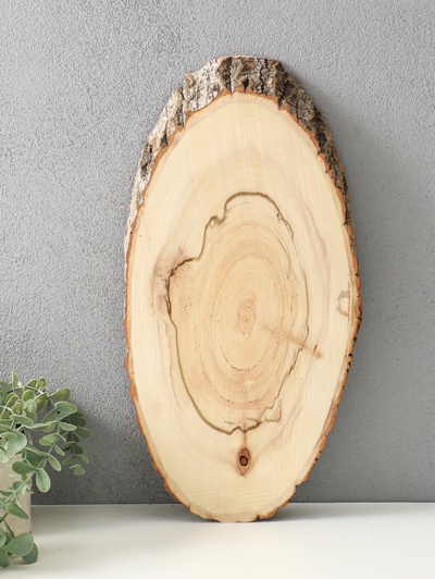 Спил осины, косой, слэб для декора, 40×18±2 см