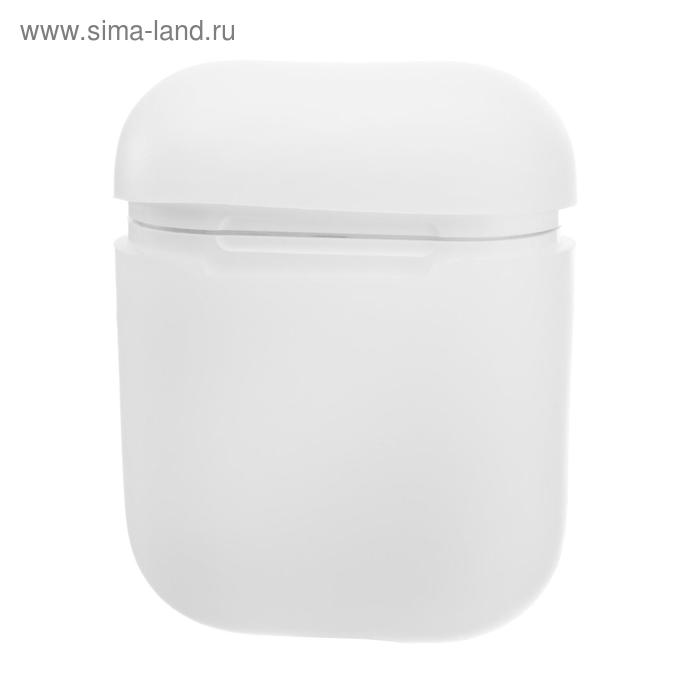 Чехол Luazon для футляра AirPods 1/2, мат. верха: силикон, 56х24х47 мм, люминесцентный белый