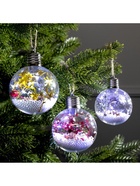 Набор ёлочных шаров «Мишура звёзды», 3 шт., d=8 см, 5 LED, от батареек, свечение белое - Фото 4