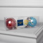 Набор ёлочных шаров «Мишура цветная» 3 шт., батарейки, 5 LED, свечение белое - фото 6325990