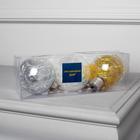 Набор ёлочных шаров «Мишура цветная тёплая» 3 шт., батарейки, 5 LED, свечение белое - фото 6325994