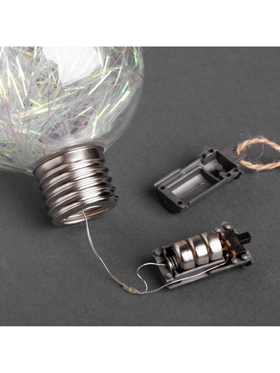 Набор ёлочных шаров «Мишура цветная тёплая», 3 шт., d=8 см, 5 LED, от батареек, свечение белое