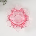 Подсвечник стекло на 1 свечу "Лотос" розовый 5,5х12х12 см - Фото 2