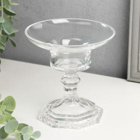 Подсвечник стекло на 1 свечу "Чаша" бокал на ножке прозрачный 12х11,4х11,4 см
