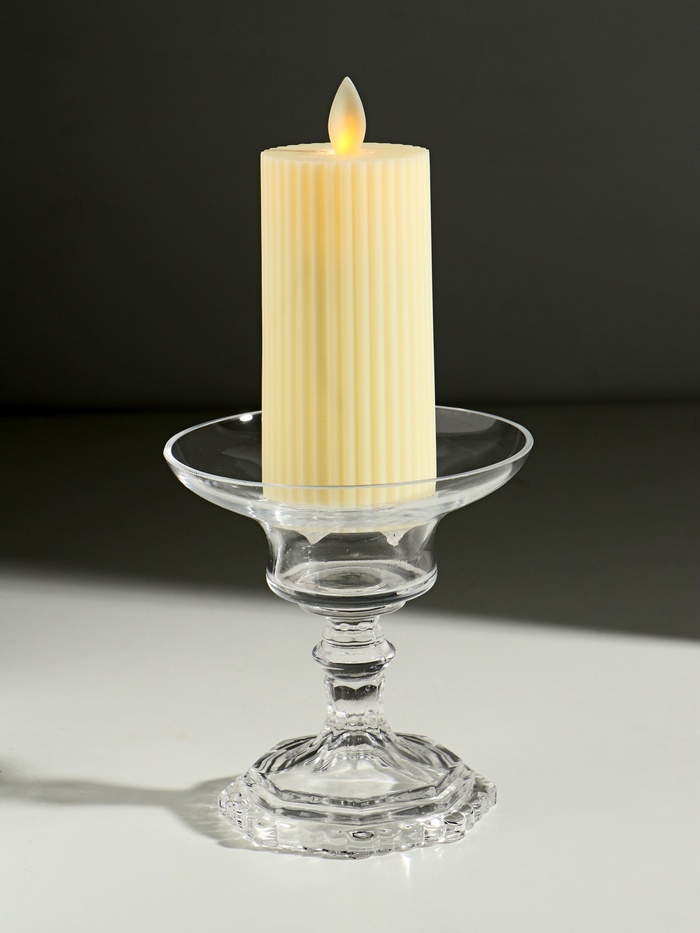 Стеклянный подсвечник на 1 свечу «Чаша», бокал на ножке, прозрачный, 12×11.4×11.4 см