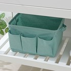 Корзинка для хранения Доляна «Тая», 3 кармана, 30×24×18 см, бирюзовая - Фото 2