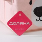 Корзина для хранения с ручками Доляна «Мишка», 20×16×14 см, цвет розовый - Фото 5