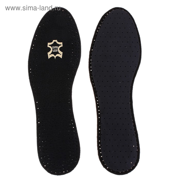Стельки для обуви Leder BLACK, кожаные, с активированным углём, антибактериальные, размер 39-40 - Фото 1