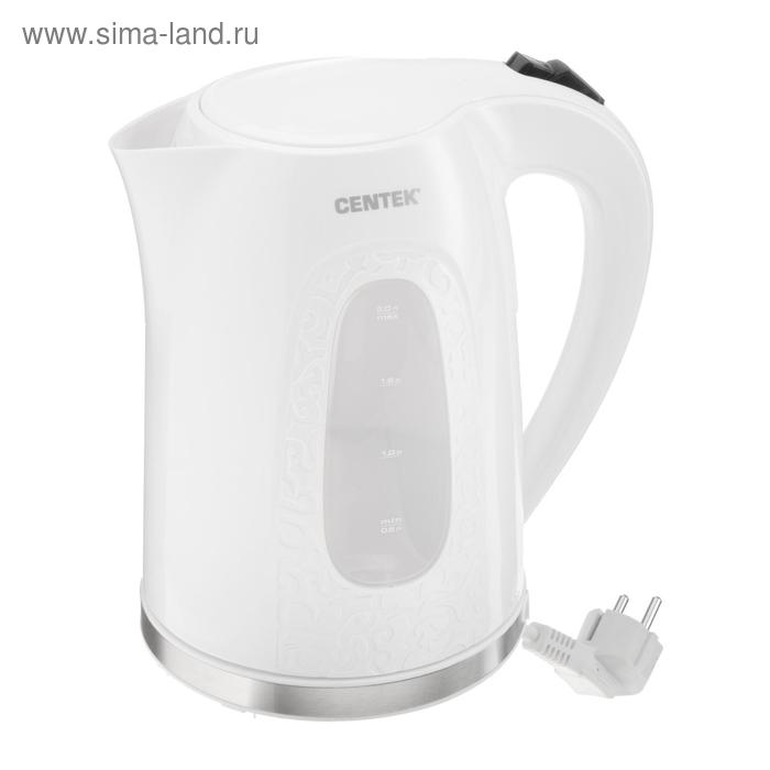 Чайник электрический Centek CT-0041, пластик, 2 л, 2200 Вт, внутренняя подсветка, белый