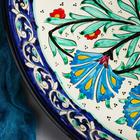 Ляган Риштанская Керамика "Цветы", 40 см, синий - фото 4312497