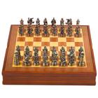 Шахматы сувенирные "Рыцарские", h короля-7 см, пешки-6 см. d-2 см, 36 х 36 см - фото 3494656