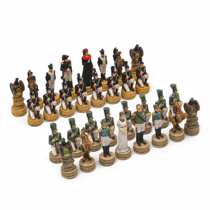 Шахматные фигуры "Отечественная война", h короля-8 см, h пешки-6 см, d-2.5 см - Фото 1