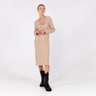 Платье женское MINAKU: Green trend цвет цвет бежевый, р-р 42 - фото 41416522