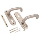 Комплект ручек «Крит» Р72-4949У-Хш 9×9 мм для противопожарной двери, цвет шлифованный хром - Фото 2