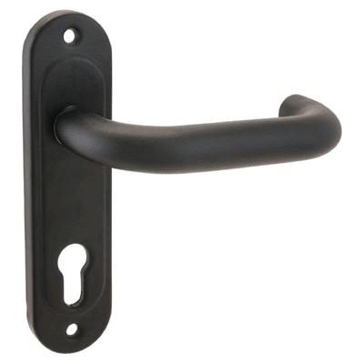 Комплект ручек «Крит» Р72-4949У-Чш 9×9 мм д/противопожарной двери, черная шагрень