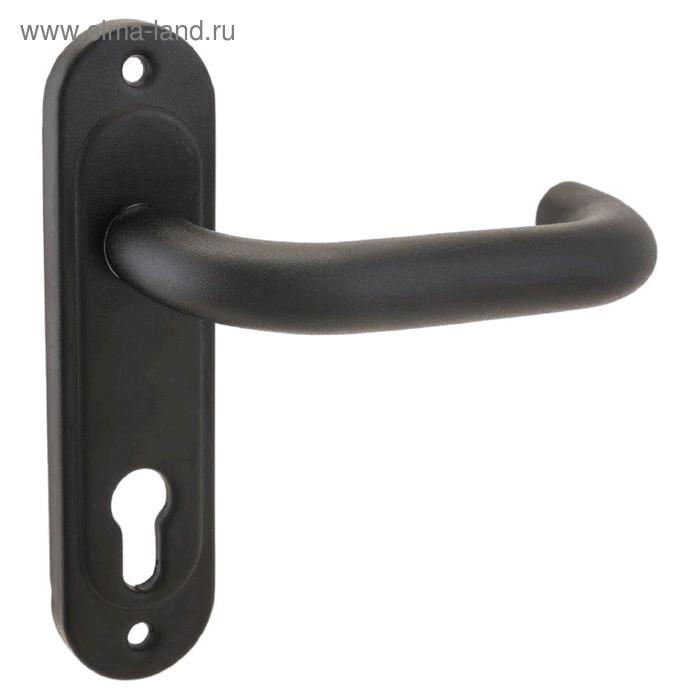 Комплект ручек «Крит» Р72-4949У-Чш 9×9 мм д/противопожарной двери, черная шагрень - Фото 1