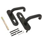 Комплект ручек «Крит» Р72-4949У-Чш 9×9 мм д/противопожарной двери, черная шагрень - Фото 2