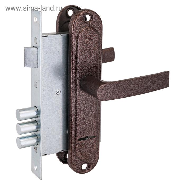 Замок врезной с ручками «Симеко» БИФ 007×3 левый м/о 72 - Фото 1
