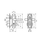 Замок врезной с ручками «Птимаш» ЗВ4-3.08 (ЗВ4-1.55), м/о 55, цвет медь - Фото 3