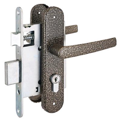 Замок врезной с ручками «Птимаш» ЗВ4-3.08, ЗВ4-1.55, м/о 55, цвет бронза