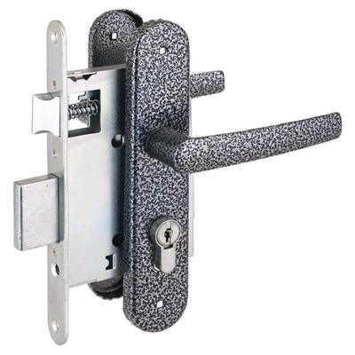 Замок врезной с ручками «Птимаш» ЗВ4-3.08, ЗВ4-1.55, м/о 55, цвет серебро