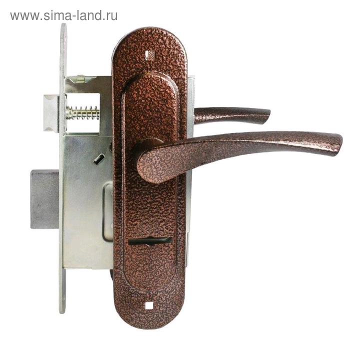 Замок врезной с ручками «Птимаш» ЗВ9-4.07 (ЗВ9-0623) с пружиной, цвет медь - Фото 1
