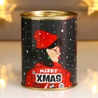 Носки в банке "New year" (внутри носки женские, цвет белый) (комплект 5 шт) - фото 25266097