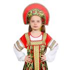 Русский народный костюм «Рябинушка», платье длинное, кокошник, бомбоны на шнурке, р. 28, рост 98-104 см - Фото 2