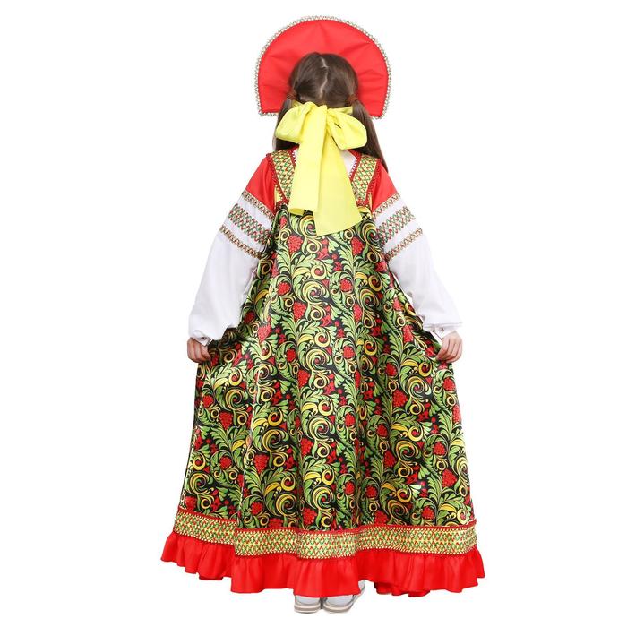 Русский народный костюм «Рябинушка», платье длинное, кокошник, бомбоны на шнурке, р. 28, рост 98-104 см - фото 1883583812