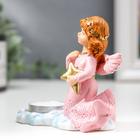 Фигурка - подсвечник на 1 свечу со свечой «Девочка-ангел в розовом платье», полистоун, 9×12×5.2 см - Фото 3