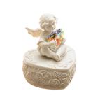 Сувенир полистоун шкатулка "Белоснежный ангел с переливающимся сердцем" 8х6,5х5,4 см - фото 9566377