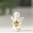 Сувенир полистоун "Белоснежный ангел с золотой звёздочкой" МИКС 2,4х1,2х0,9 см - Фото 2