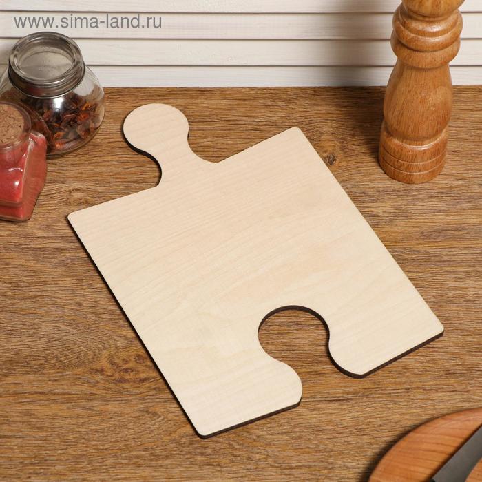 Доска разделочная деревянная "Пазл мозаика", с ручкой, 29×19×0,3 см - Фото 1