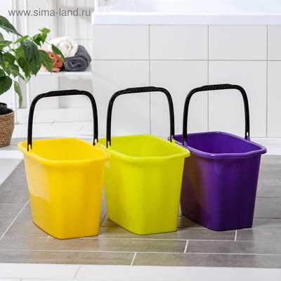 Ведро прямоугольное, 15 л, МИКС